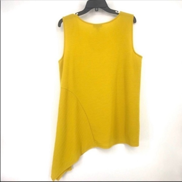 NEW Alfani Plus Tunic Tank Top Sleeveless Asymmetrical Hemline Sun Gold - Picture 4 of 5